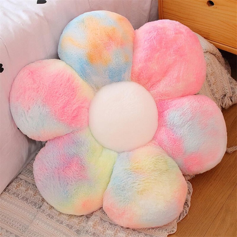 AmyToo 20” Flower Pillow Flower Shaped Throw Pillow Colorful Daisy Flower Pillows Seating Cushions for Adults Kids Throw Pillows Couch Decor - Image 1